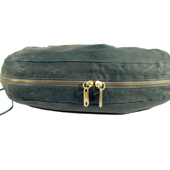 ALEXIS HUDSON Expandable Green Leather Satchel - Picture 4 of 8